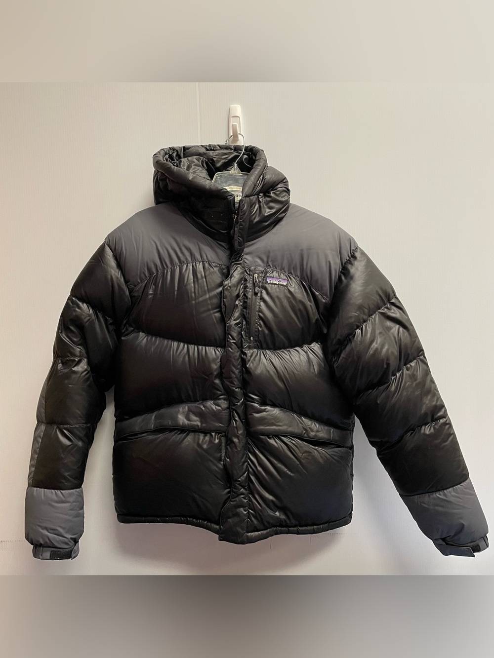 VINTAGE PATAGONIA 800 DOWN JACKET BLACK & GRAY INSULATED PUFFER JACKET SZ M